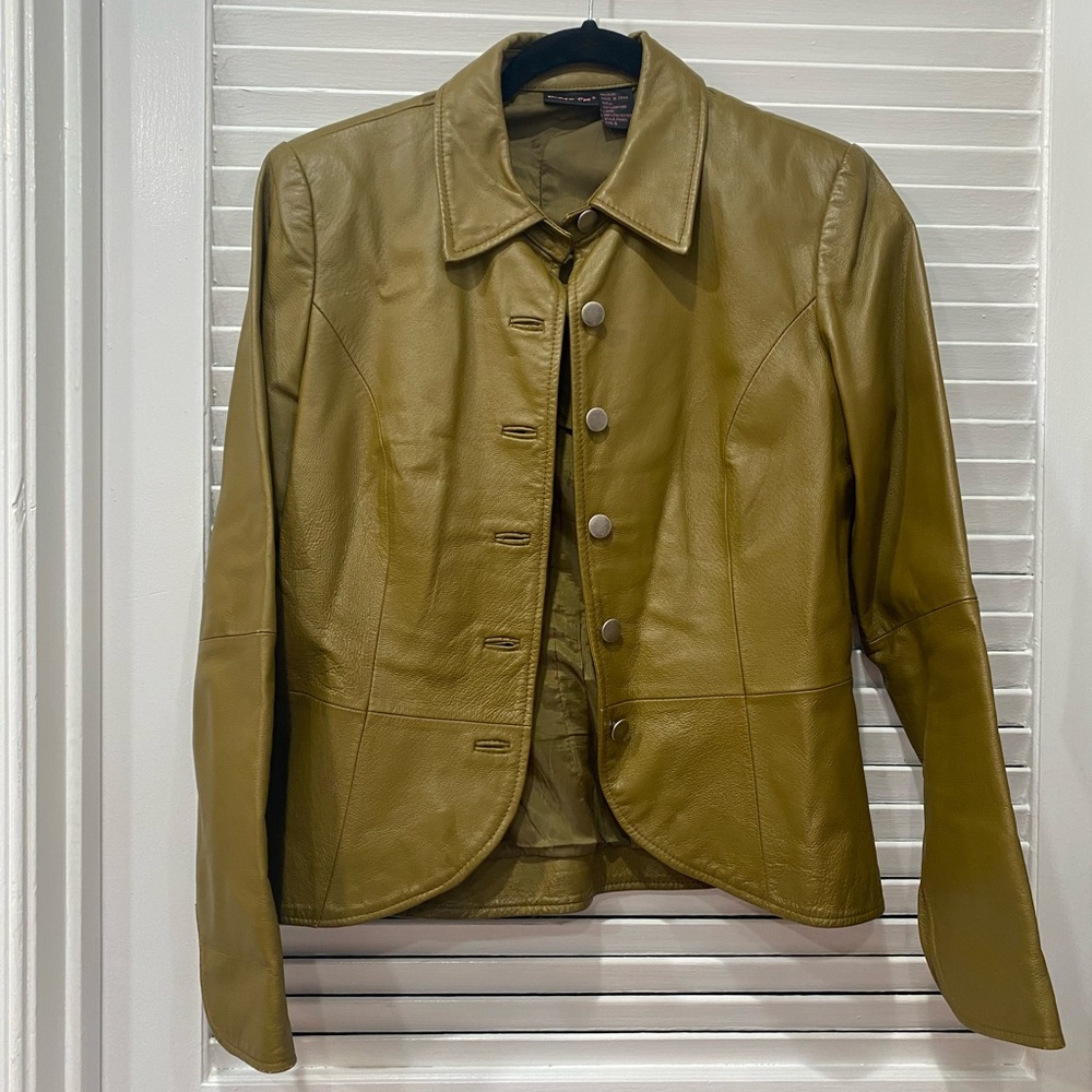 Vintage Green Leather Jacket